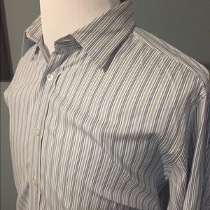 XL Hugo Boss Blue/White striped dress shirt